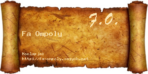 Fa Ompoly névjegykártya